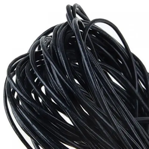 DIY Black 10M Round Leather Cord Chain, Jewelry Pendant Necklace Accessories Rope 1. 5mm
