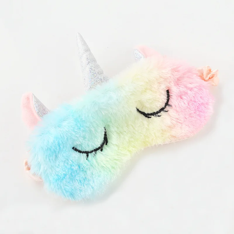 1 PCS Eye Mask Unicorn Cartoon Sleeping Mask Plush Eye Shade Cover Eyeshade Relax Masks Suitable for Travel Home Party Gifts Toy