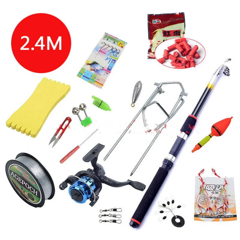 المحمولة تلسكوبي الصيد قضبان يتناول مجموعة كومبو المبتدئين البحر الغزل قصبة الصيد معالجة الكارب قصبة الصيد كومبو مجموعة 2.1- 3.6 متر
