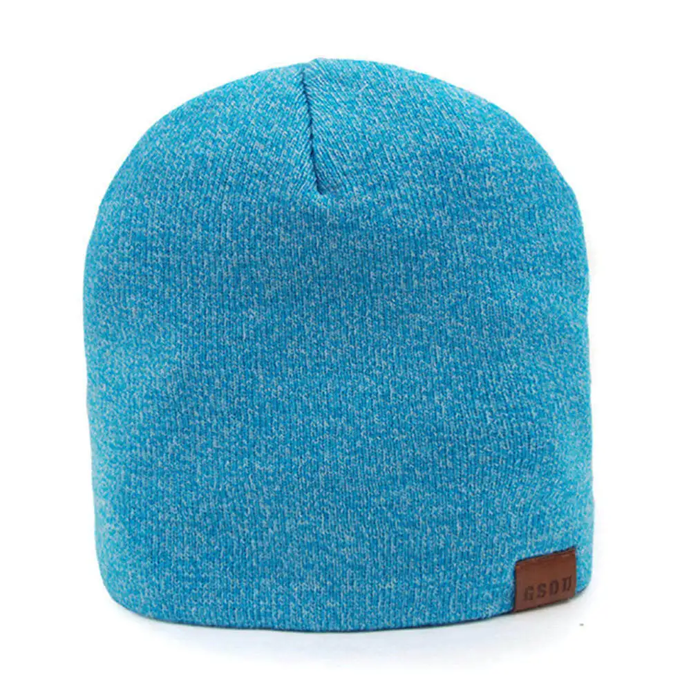 Gsou снежные осенние зимние теплые лыжные головные уборы для мужчин и женщин утолщенная хлопковая вязаная шапка для сноуборда хип-хоп шапка шапочки для катания на коньках - Цвет: blue