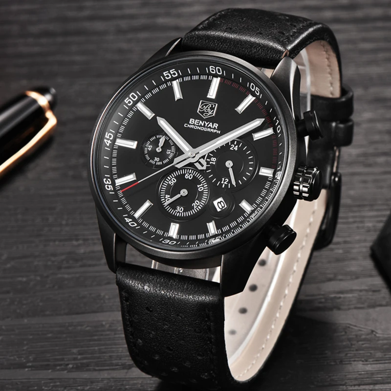 Reloj Hombre 2017 BENYAR Fashion Chronograph Sport Mens Watches Top Brand Luxury Military Quartz Watch Clock Relogio Masculino