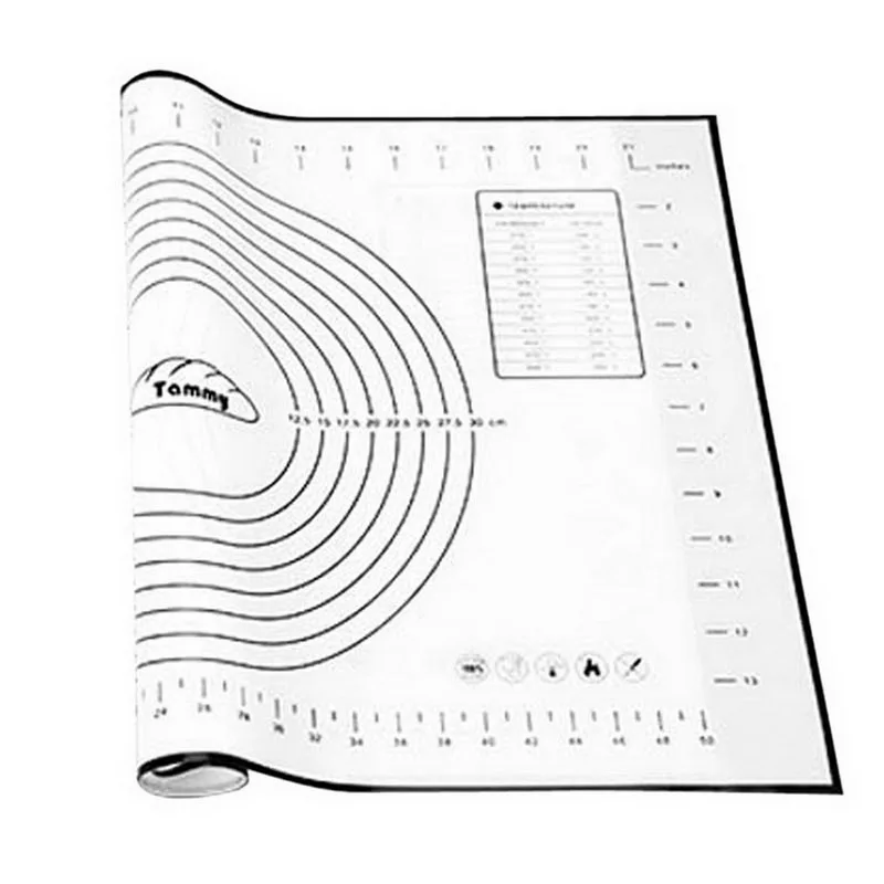 Hoomall 60*40/40*30 см раскатка теста коврик для замеса теста силиконовый коврик для выпечки со шкалой антипригарный кондитерский лист подкладка для духовки - Цвет: 40x60cm black