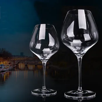

European Handmade Transparent 400ml Goblet Wine glass Bordeaux Bubble Originality transparent Lead-free Crystal Glass