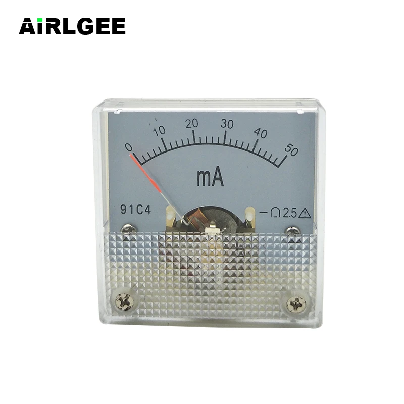 

Panel Mount 91C4 DC 0-50mA Analog Current Meter Ammeter 45X45mm