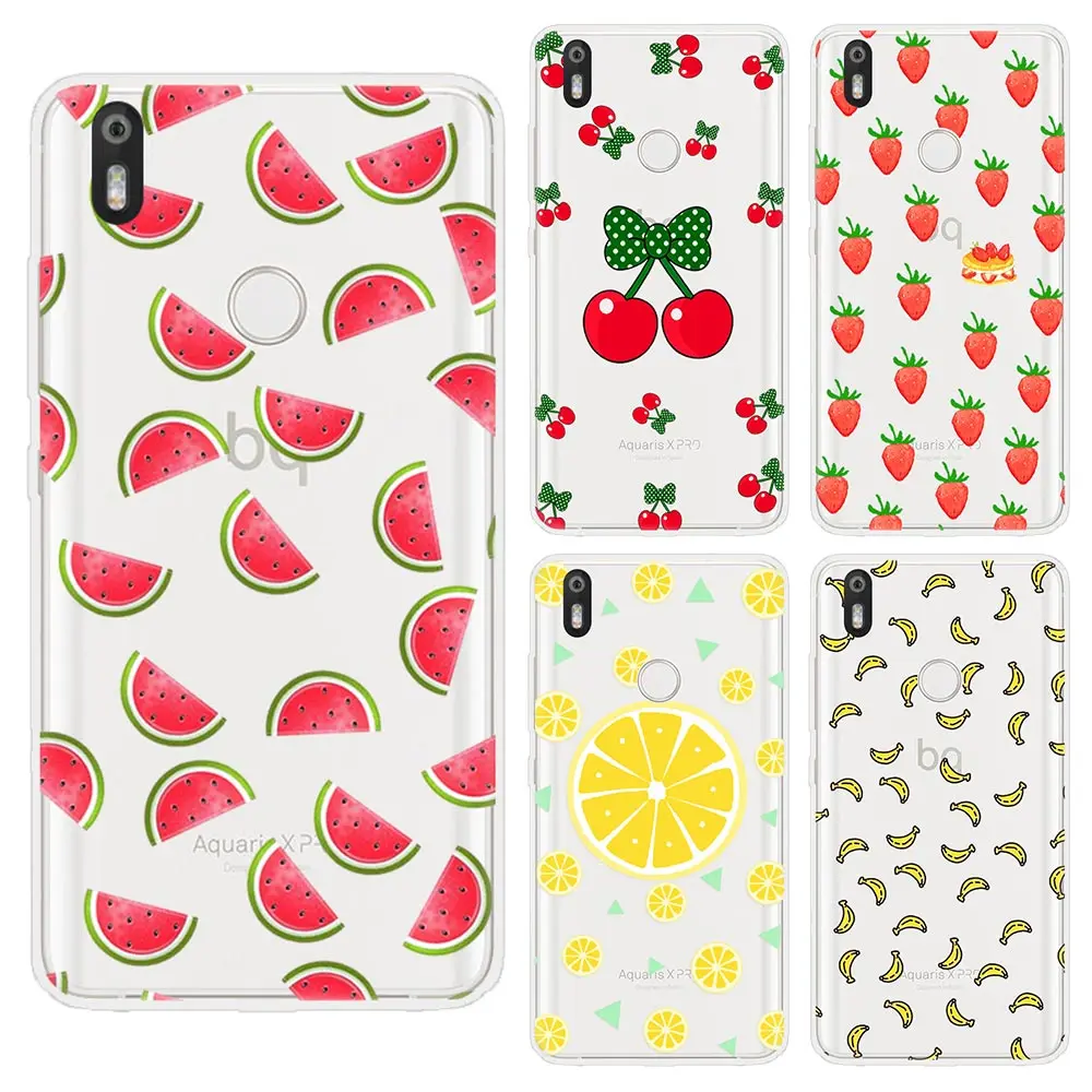 Phone Case for BQ Aquaris U2 Lite X5 V Plus X Pro M 2017 VS Fruit Lemon Watermelon Exquisite pattern Soft Silicone Cover |