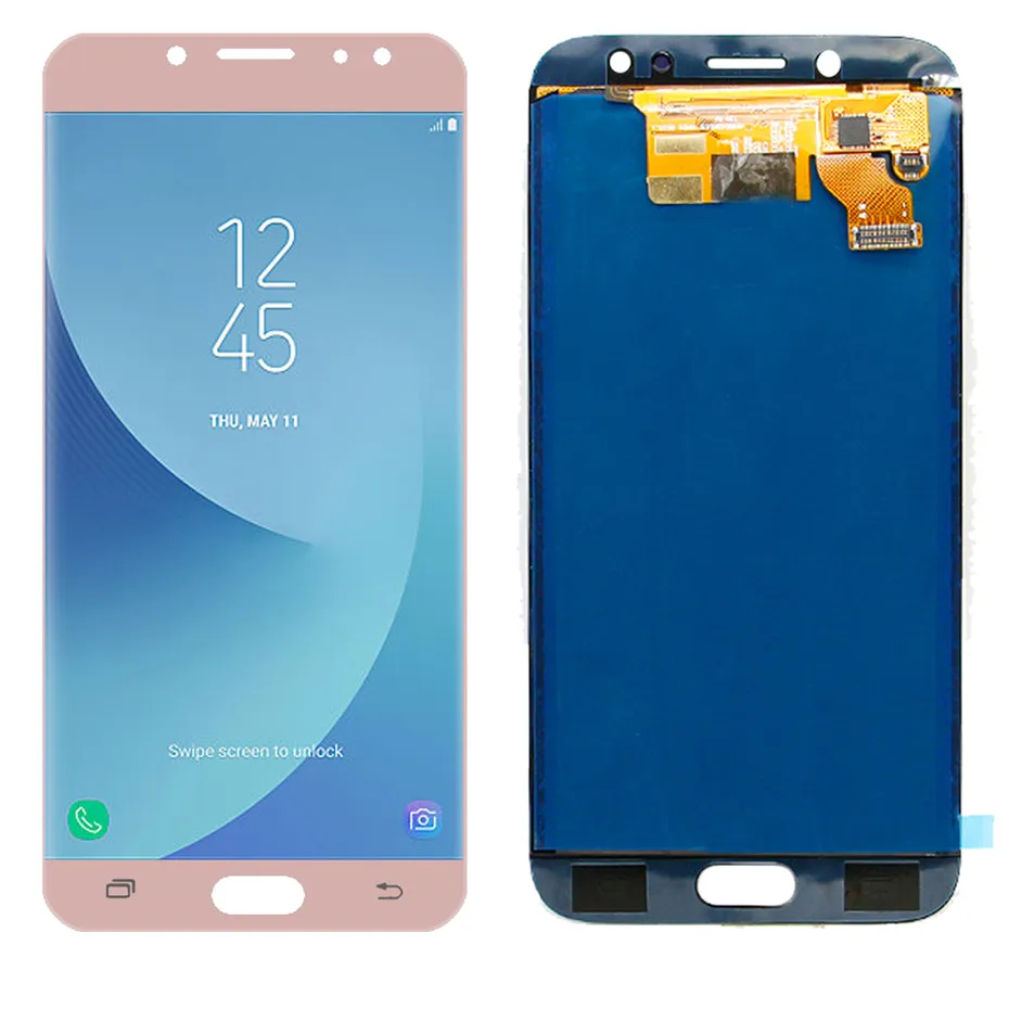 J730 lcd AMOLED для samsung Galaxy J7 Pro J730 J730F дисплей кодирующий преобразователь сенсорного экрана в сборе Замена J730F/G/GM/FN/DS - Цвет: TFT pink