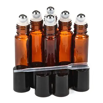

1pc Amber 10 ml Glass Roll-on Bottles with Stainless Steel Roller Balls