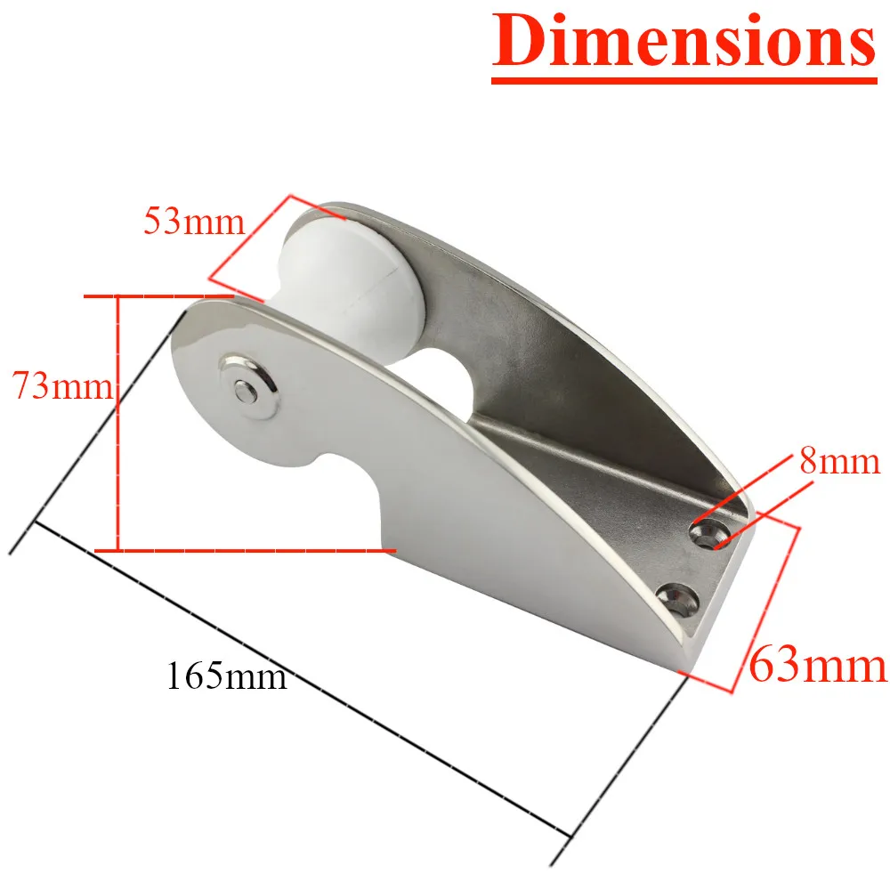 Аксессуары для лодок, 316, нержавеющая сталь, морская фурнитура, бант, роликовый Кронштейн, резиновый роликовый якорь, держатель для морской яхты, 50*165 мм