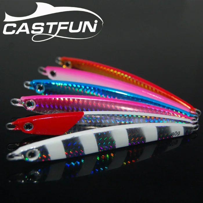 Castfun Metal Jig Deep Sea Fishing Lure Fishing Jig 5pcs/lot 80g Hard