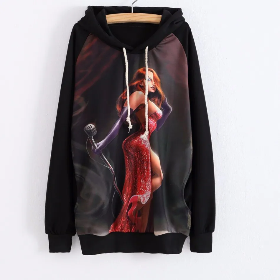 High Quality 3D Sweatshirts Fashion 2016 Women Hoodies Beauty Printed