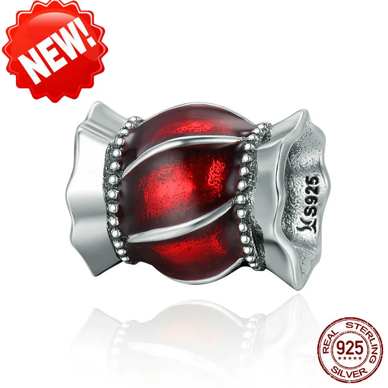 

Diy Jewelry Making Women Pulsera Beads Accessories Red Candy Bow Fit Pandora Charms Sterling Silver 925 Original
