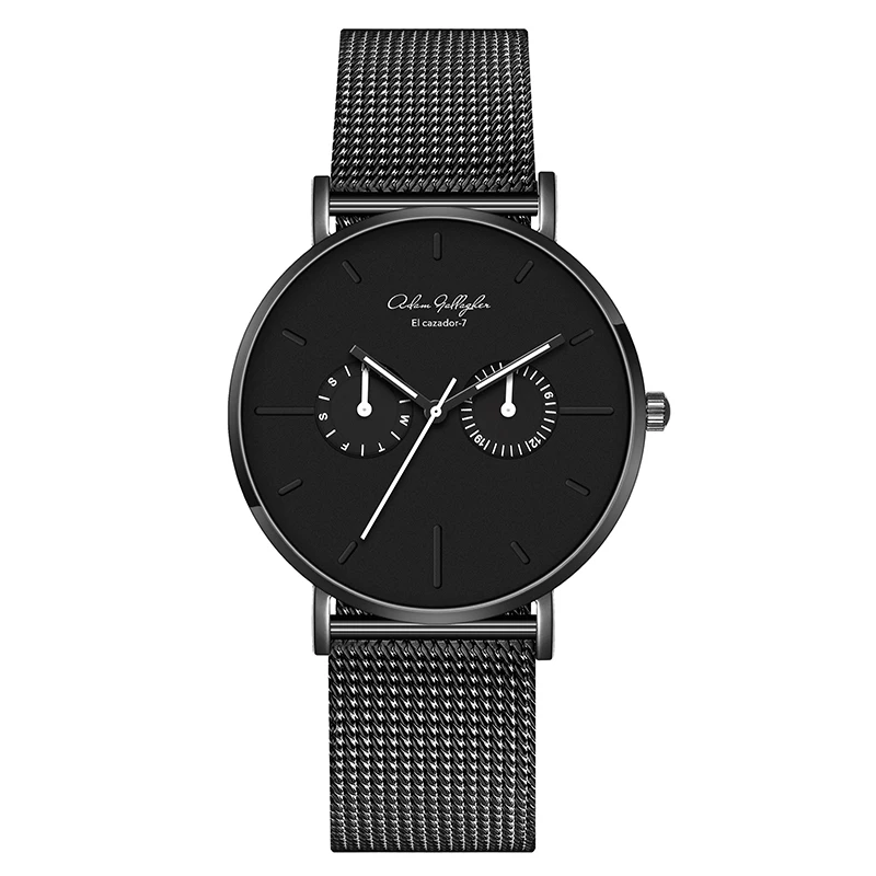 

Quartz watch Men's luxury high quality waterproof Japanese movement watch Leather strap Mesh belt