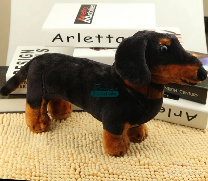 Dorimytrader Pop Realistic Animal Sausagedog Plush Toy Stuffed Dachshund Doll Dog Toys Gift Decoration 40cm DY61800  (2)