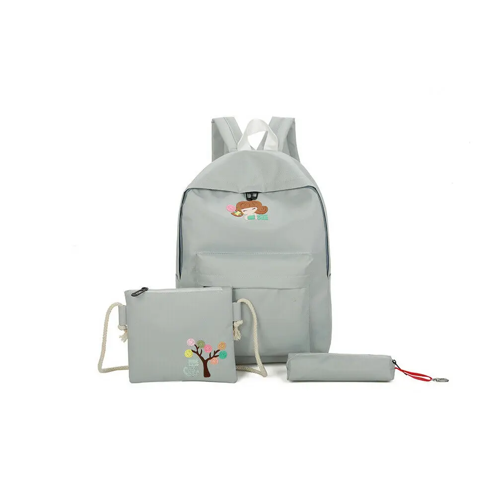 

New Women Backpack Lady Girl Nylon School Travel Satchel Shoulder Bag Rucksack Travel Bags High Quality 3PCS