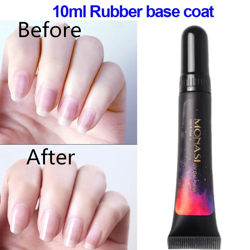 Monasi Rubber Base Gel No Wipe Top Coat Gel UV Nail Polish Soak Off