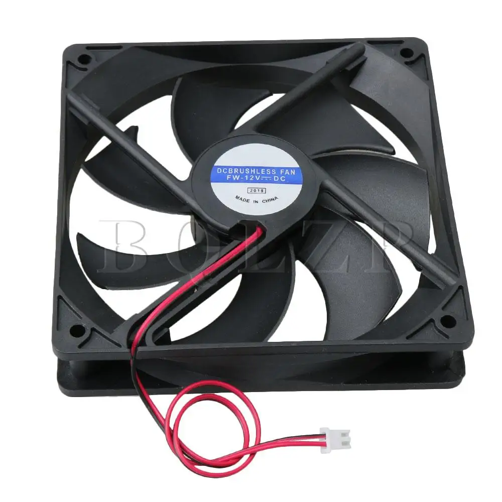 BQLZR 12025 DC 12V PC Computer Case Cooling Fan PC Fan 2 Pin Silent Cooler 12x12cm