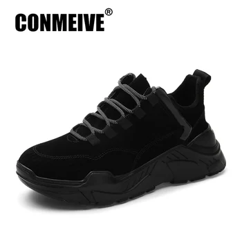 

Men's Soft Genuine Leather Casual Shoes Fashion Light Lace-up Man Shoes Breathable Non-slip Wear Resistant Male Adult Sneakers