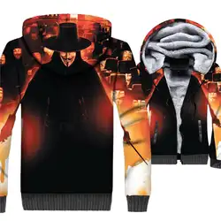 Новый 3D принт Костюмы хип-хоп толстовки для Для мужчин 2018 осень-зима толстые куртки V значит вендетта Harajuku Для мужчин Толстовка спортивный