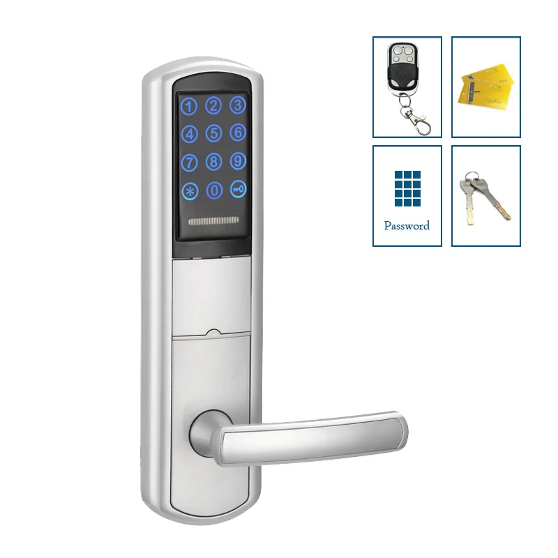 

Multi-functional electric lock apartment intelligent door lock with hidden RFID card reader