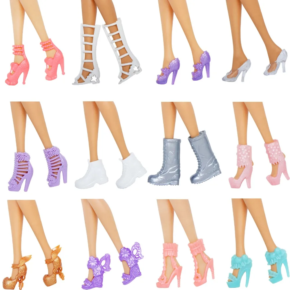 12 Pairs Doll Shoes Mix style High Heels Sandals B
