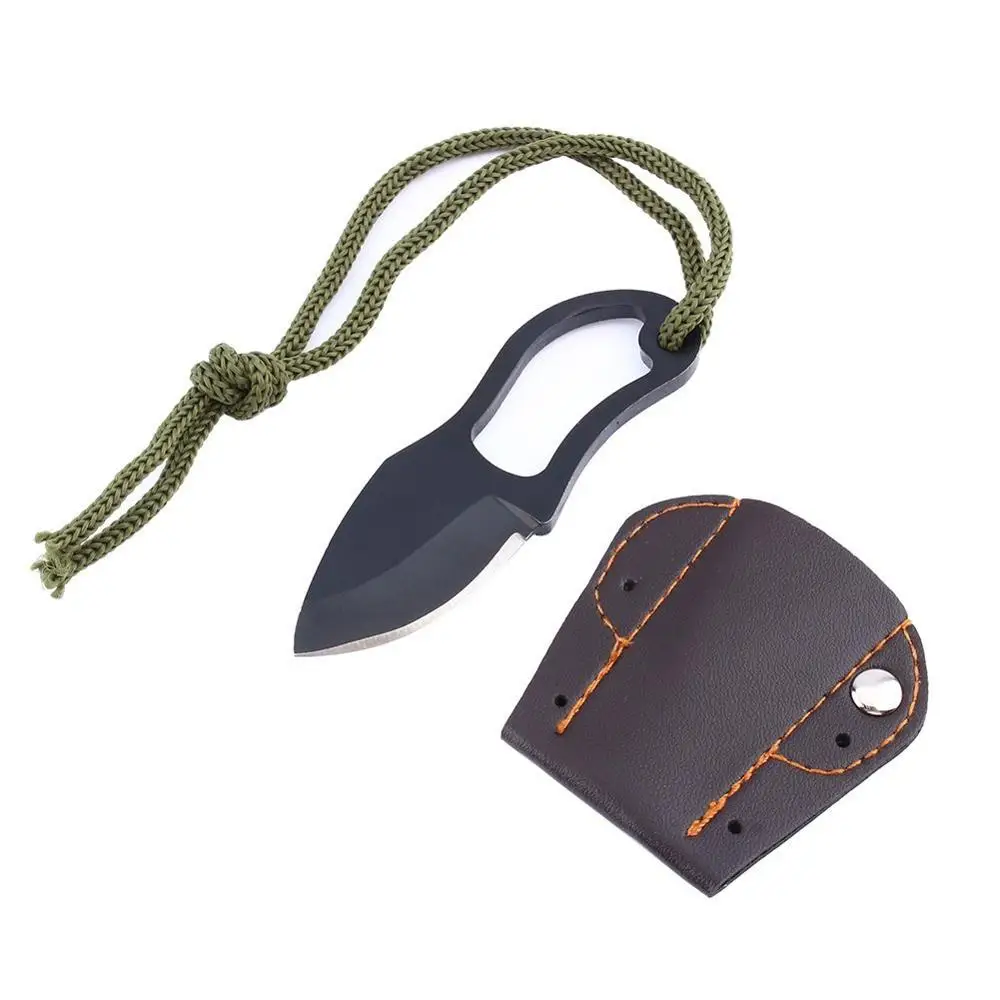 Black Мини MC Карманный Karambit с кожаной оболочкой резак портативный коготь нож инструмент открытый лагерь гаджет выживания коробка посылка открывалка - Цвет: Black