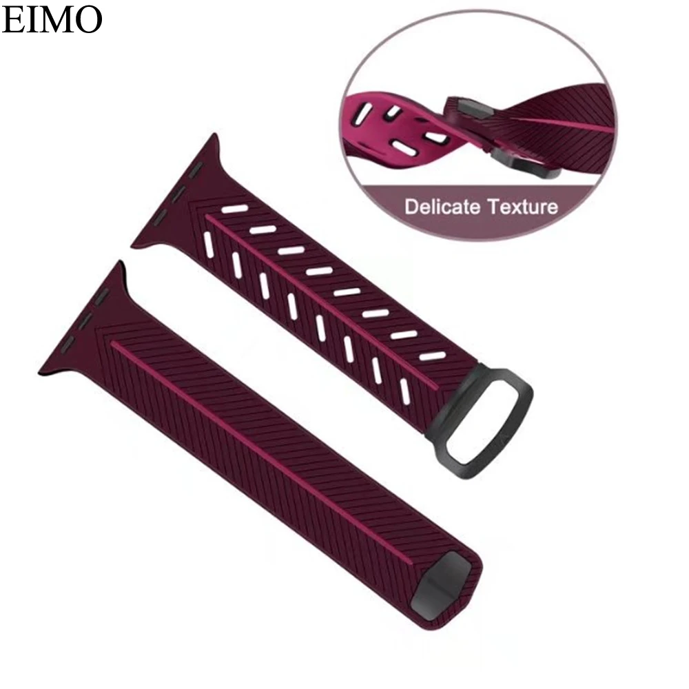 

EIMO Sports Silicone Band Strap for Apple Watch 4 42mm 38mm iWatch Series 3/2/1 Wrist Bands Bracelet Watchband Accessories Belt