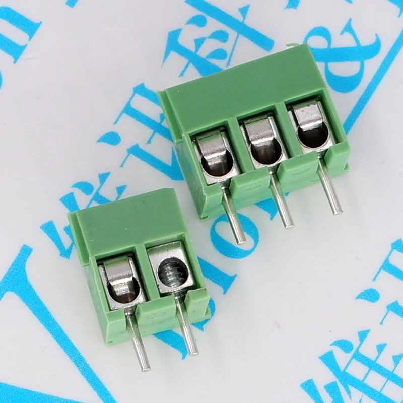 

100PCS/lot KF350 3.5mm 2P 3P Straight Pin PCB Screw Terminal Block ROHS Can be spliced green