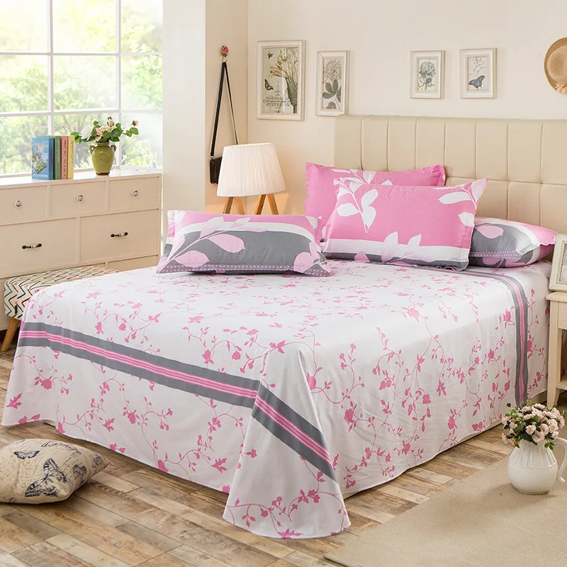

100% Cotton Beauty Floral Flat Sheet For Single Double Bed Children Adults Bedroom Use Bed Sheet (No Pillowcase) XF638-13