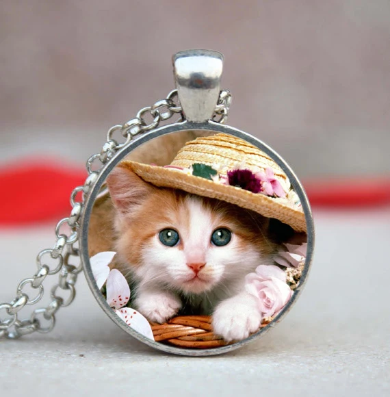 ( 1 peças/lote ) Handmade de vidro cúpula pingente, Bonito de jóias, Pet, Pode personalizado