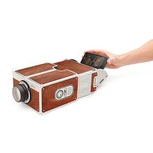 2016 Hot sale Mini Overhead Projector Toy Gift Portable DIY 1400 Lumen 640x480dpi Cardboard Smart Phone Projector Family Cinema