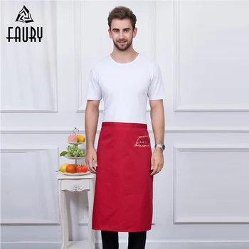 

5 Colors High Quality Wholesale Unisex Embroidary Food Sevice Kitchen Coffee Shop Bakery Chef Waiter Cleaning Work Wear Aprons