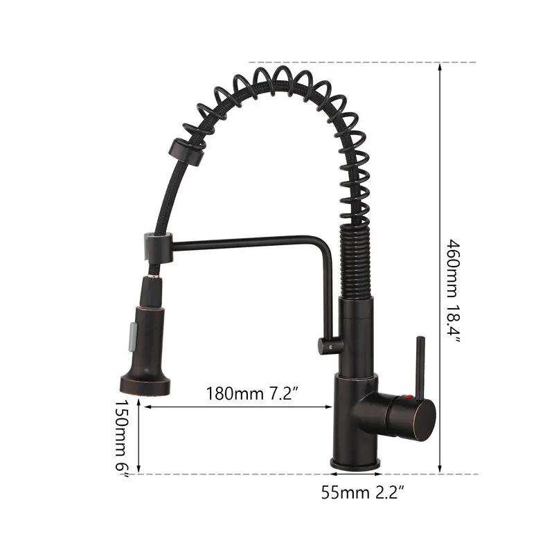 Monite черный ORB поворотный носик весенний спрей твердый из полированной меди или хрома Вытяните кухонный кран на палубе крепление воды кухонный смеситель