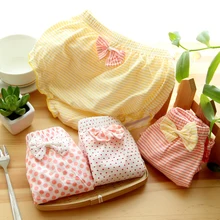 4 шт./партия, нижнее белье из хлопка для маленьких девочек, милые детские трусы, новые модные детские короткие трусы, мягкие