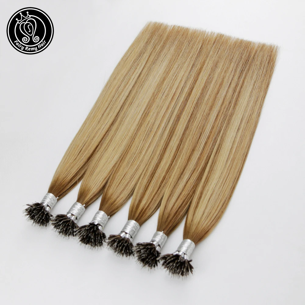 Фея Волосы remy 0,8 г/локон 1" настоящий Чистый Реми микро капсулы для наращивания волос Balayage смешанный цвет нано-Кольца для волос Расширения человеческих волос