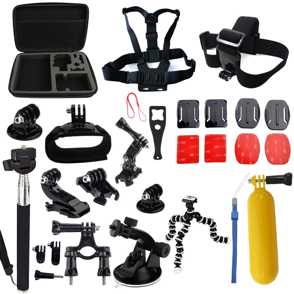 

Go pro Accessories Monopod Tripod Float Chest head strap for Gopro Hero 5 4 3 3+ 2 SJCAM SJ4000 SJ5000 Eken H8 H9 H9R Camera