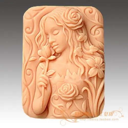 

Rose girl Silicone Soap mold Handmade 3d silicone mould DIY Craft molds S069