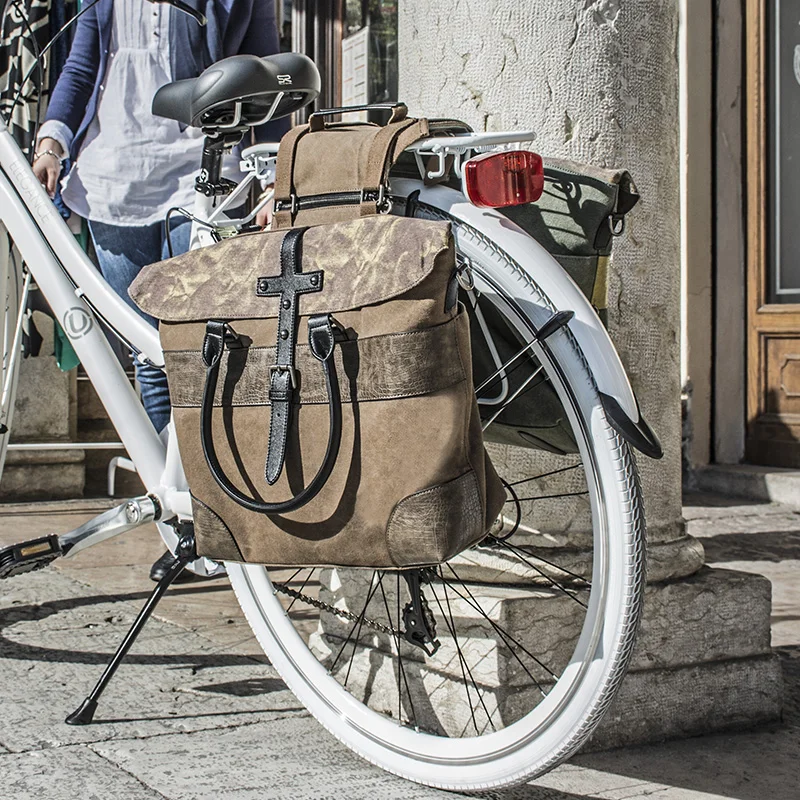 

High quality England retro Bicycle Double Side bag rear bilateral rack bag Bicycle Pannier Rear Seat Trunk Bag Bicycle Carrier