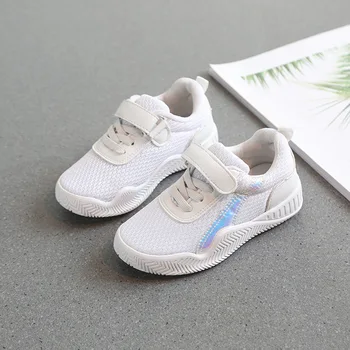 

Kids Sneakers Breathable Children Shoes for Summer Spring Hook Loop Mixed Colors Light Weight Boys Girls Casual Shoes Pink 26-30