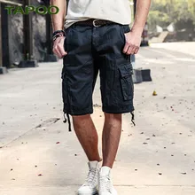 Tapoo карго шорты летние мульти-карманы повседневные мужские шорты Soild хлопок Бермуды мужские худи плюс размер 40 шорты