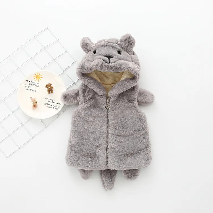 New Baby Girs and boys Cartoon Coat Hooded Fleece Winter Autumn 6M-2 old size Clothes 7BT017