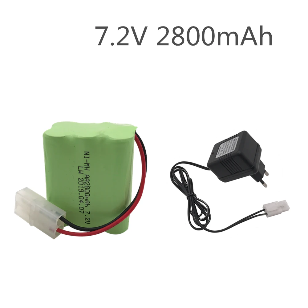 2800mah 7,2 v перезаряжаемая батарея с зарядным устройством nimh 7,2 v aa nimh батарея для дистанционного управления электрическая игрушка инструмент лодка - Цвет: EU Plug