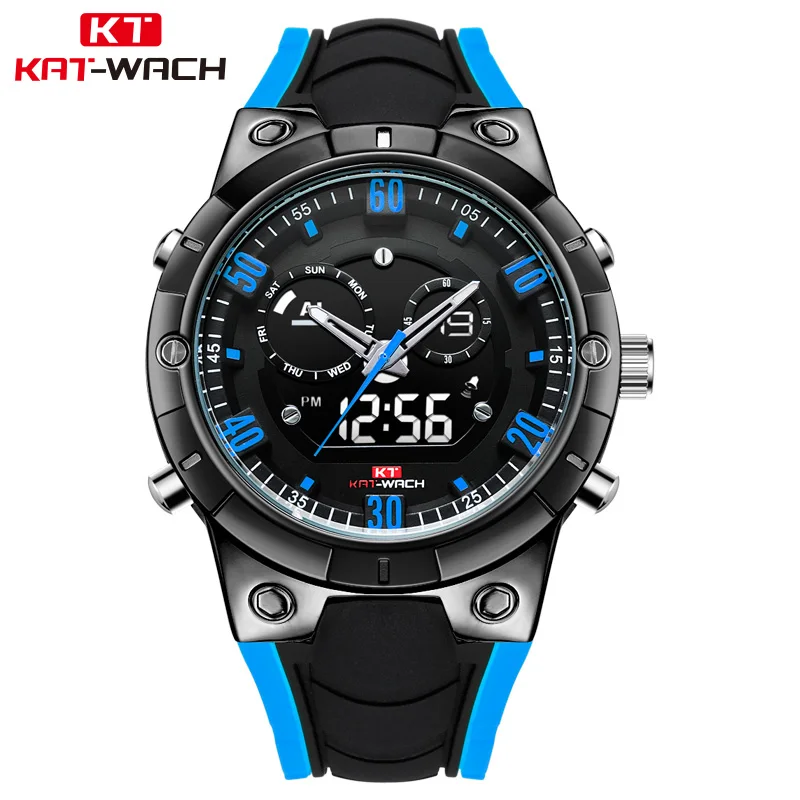 

KAT-WACH Readeel Brand Men Watch LED Display Luxury Sports Watches Digital Military Men's Quartz Wristwatches Relogio Masculino