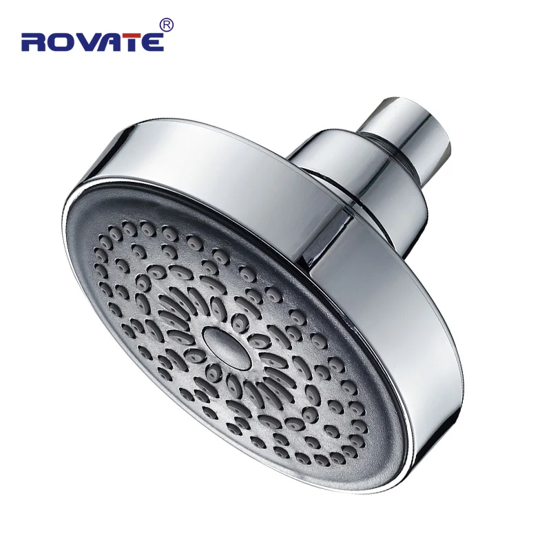 

ROVATE Small Shower Head 360Degree Rotation Top Spray Rain shower ABS Plastic Chrome Finished Water Saving Bathroom Head Shower
