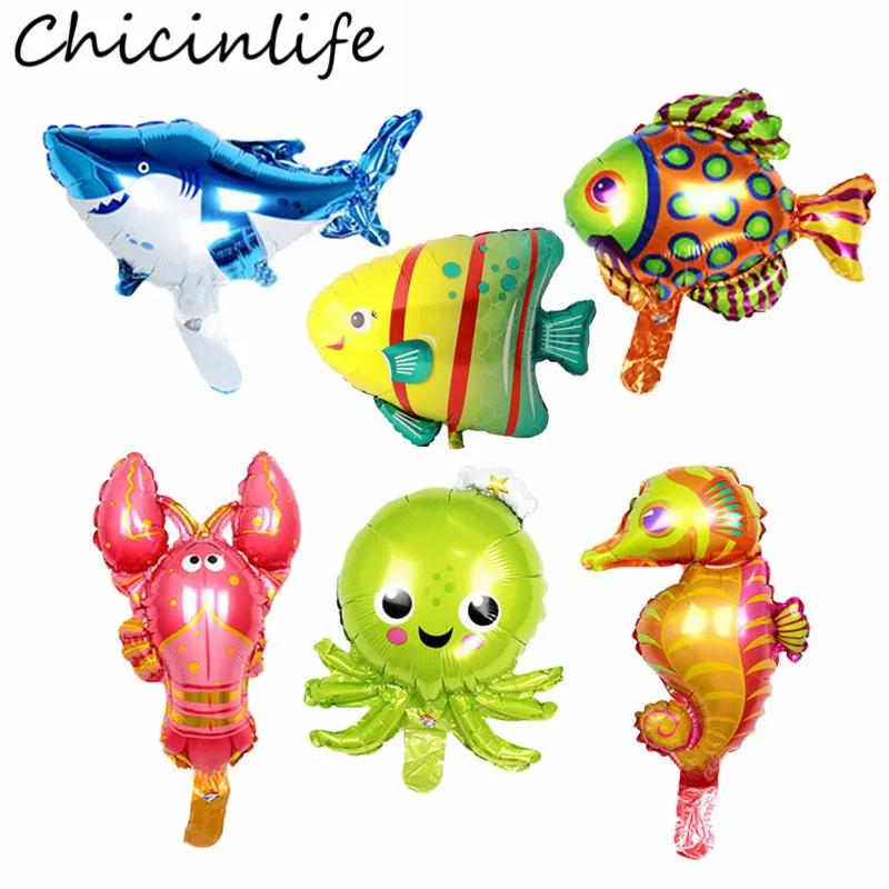 Chicinlife 5 шт. Пузырьковые рыбки осьминог морская звезда фольга воздушные шары для