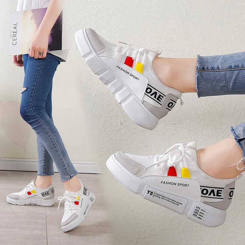 

Women's shoes 2019 new fashion wild mesh shoes round head slip wear comfortable breathable casual women's shoes