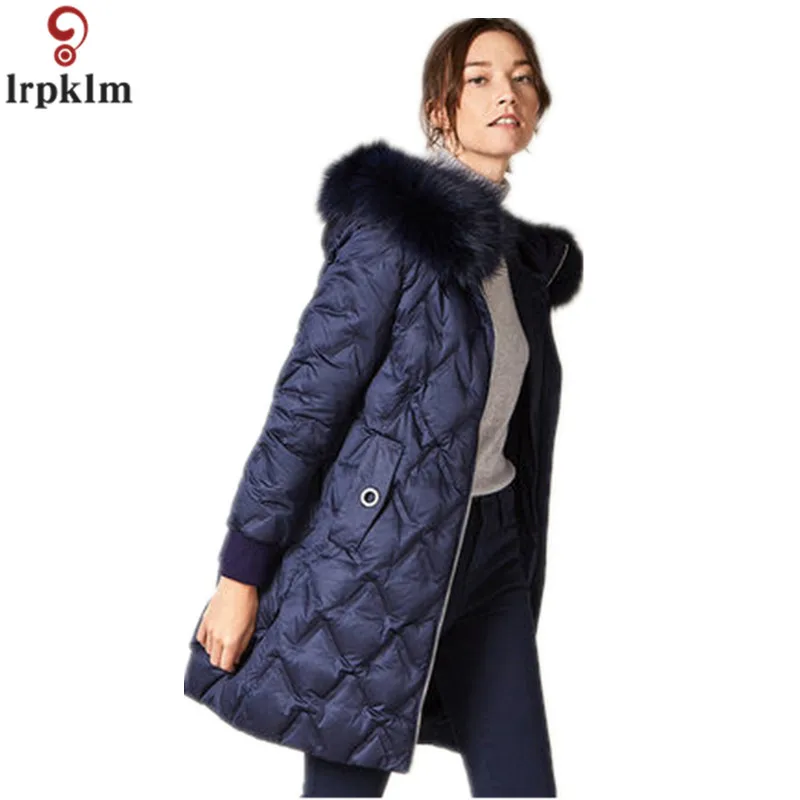 Brand Down Jacket 2019 Winter New Ms Down Jacket Fox Fur Collar White Duck Down Coat FemaleThickening Women's Winter Jackets  (13)