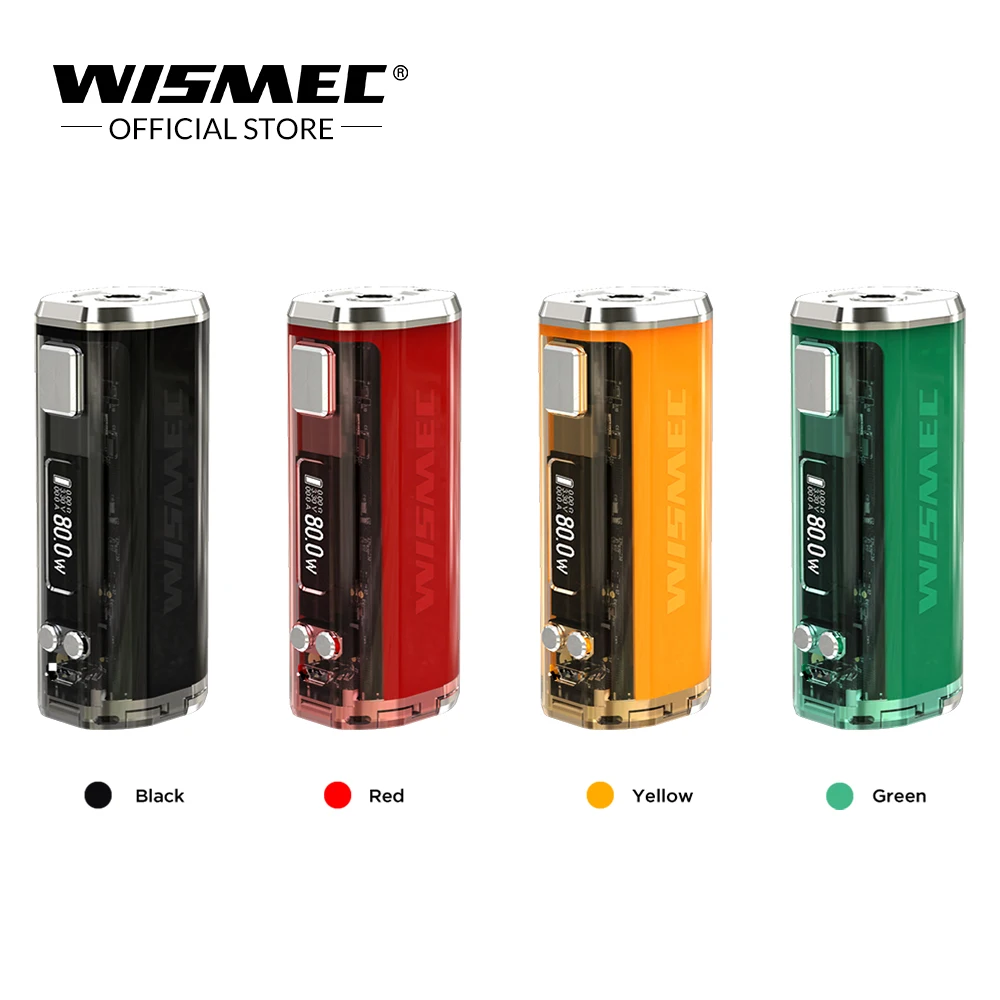 Original WISMEC SINUOUS V80 TC Box Mod 80W Wattage VW/Bypass/TC/TCR Mode VS Sinuous P80 Mod Electronic Cigarette mod