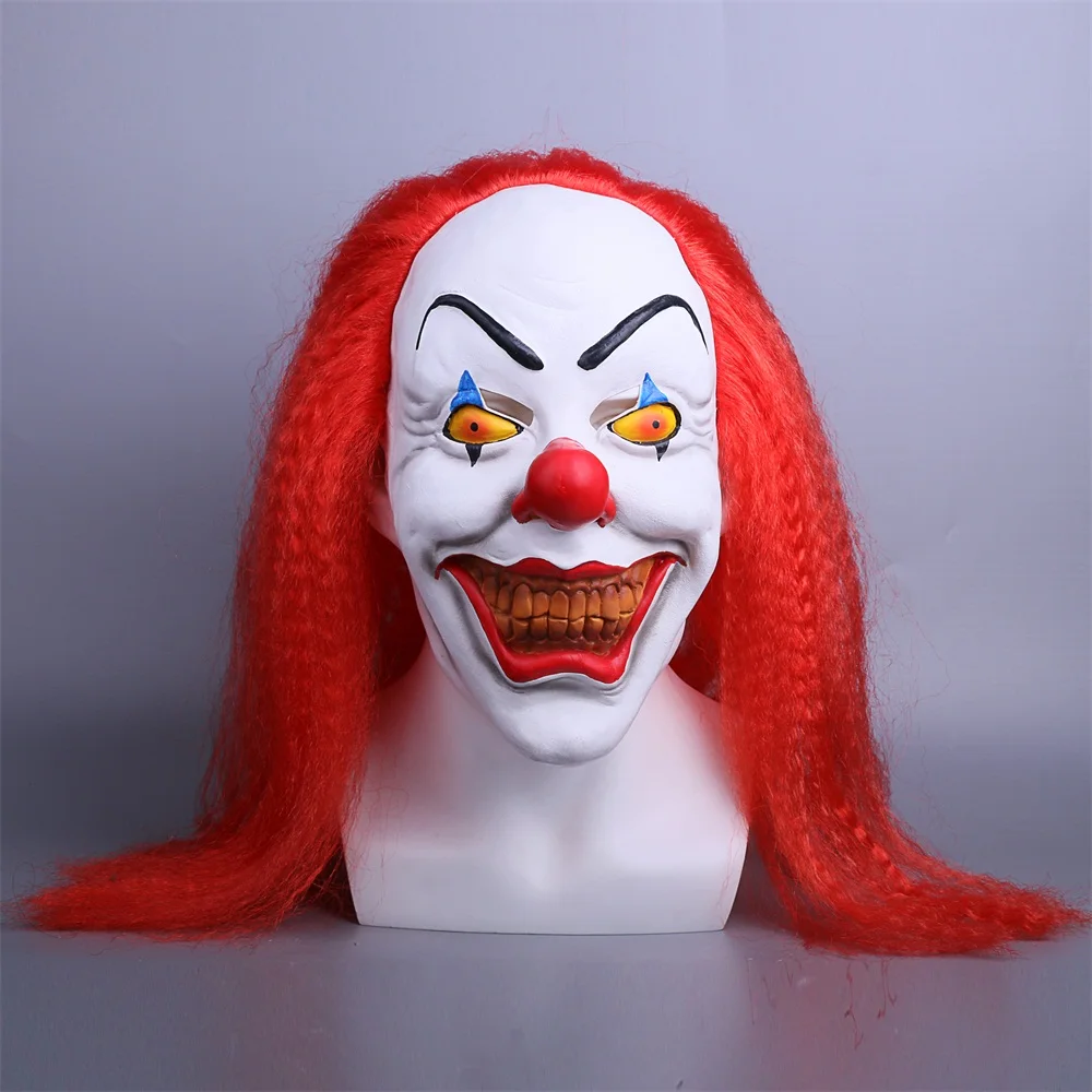 Red Stephen King's It Mask Cosplay Horrible Clown Pennywise Halloween Mask Latex Halloween Party (2)