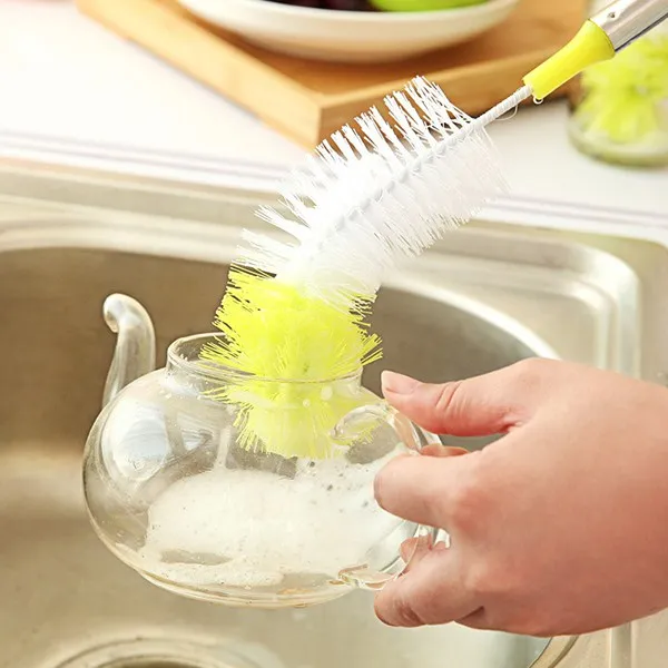 Online 360 derajat Berputar Botol Sikat Puting Susu Bayi Sikat Kepala Sikat Pembersih Cleaner Food Grade PP Bayi Makan Aksesoris