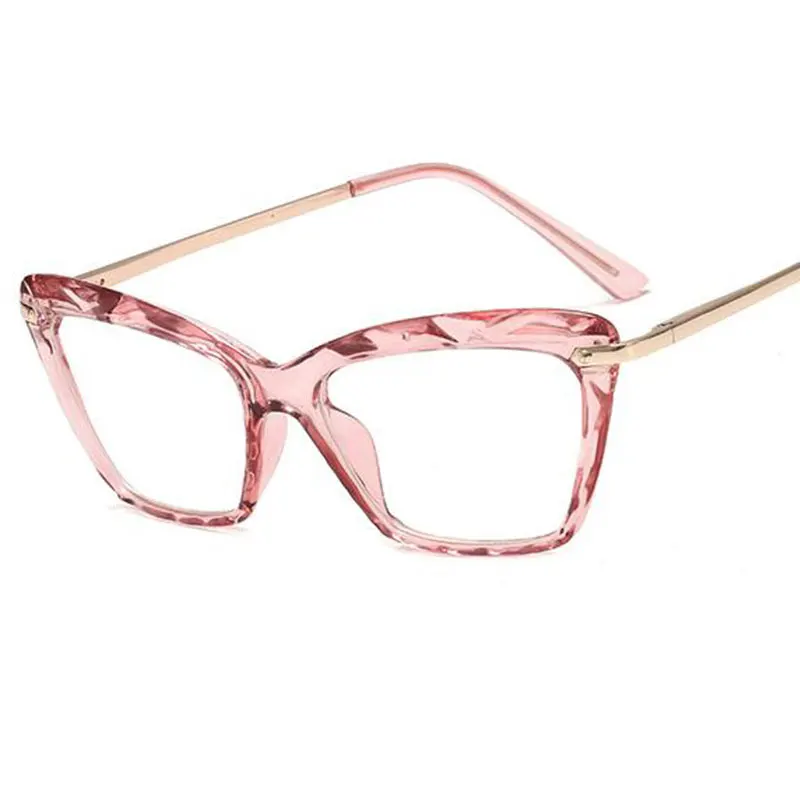 Ретро Модные прозрачные очки кошачий глаз кристально прозрачная оправа оптические женские очки оправа близорукость Nerd компьютерные очки